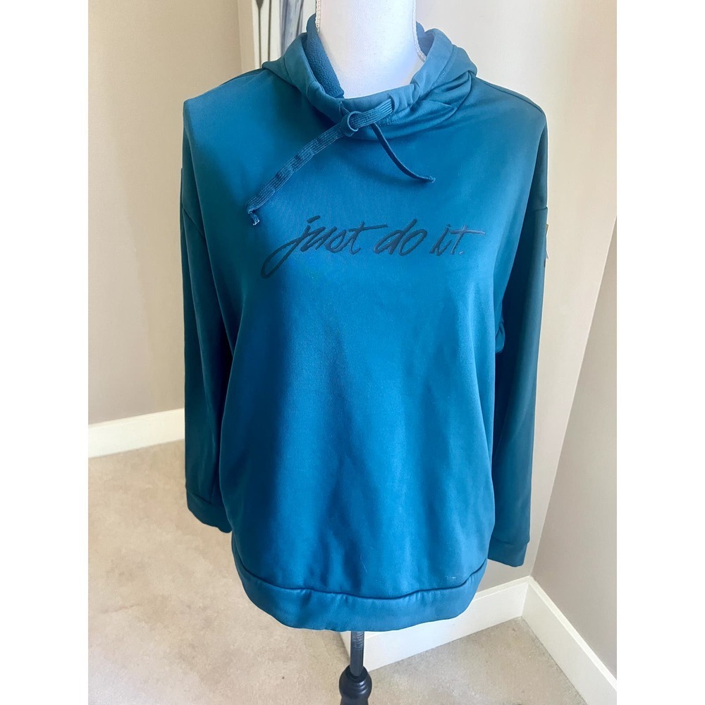 Nike Just Do It ladies teal sweatshirt hoodie size M